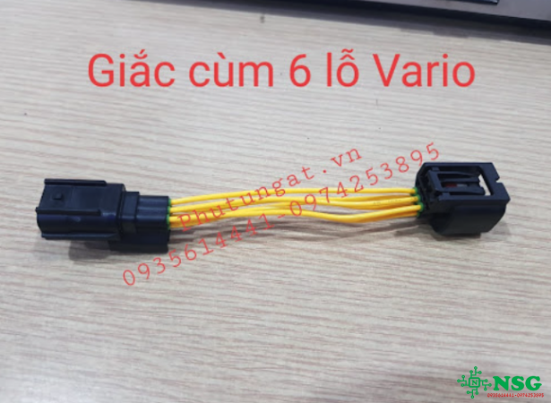 Giắc cùm 6 lỗ Vario bấm sẵn dây điện ( 1 sợi)