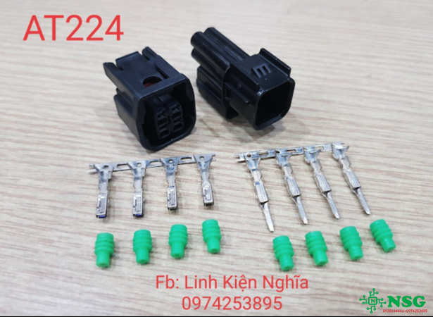 Bộ giắc nhựa đèn hậu Winner X _ Bộ giắc chống nước 4P 4 lỗ ( 1 bộ) AT224