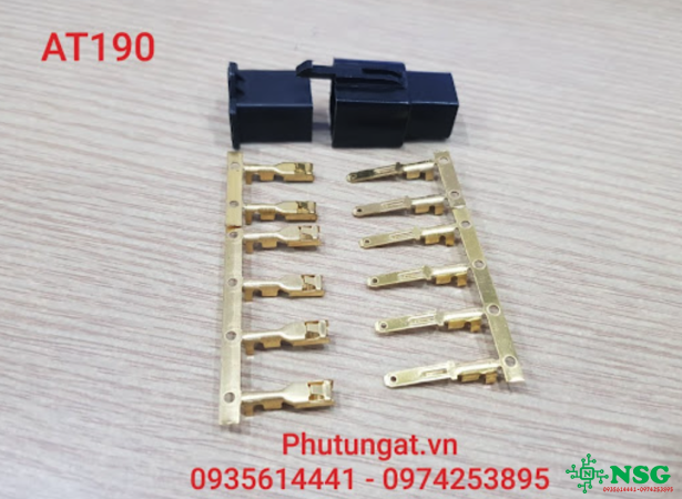 Bộ Giắc Nhựa Đen 6 Lỗ 6P - 2.8 - AT190 ( 1 bịch/10 bộ)