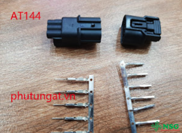 Bộ giắc nhựa 3P chống nước đen kiểu 1 AT144 (1 bịch 5 bộ)