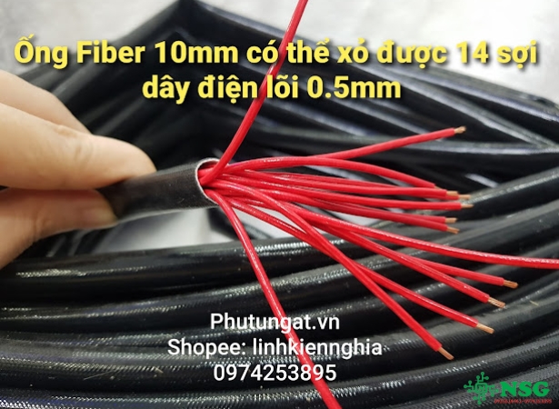 Ống luồn dây điện chống trầy chống cháy sợi thủy tinh_ống Fiber size 10mm ( 1 mét)