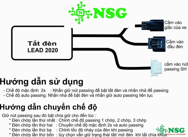 Mạch tắt đèn xe Lead 2020 